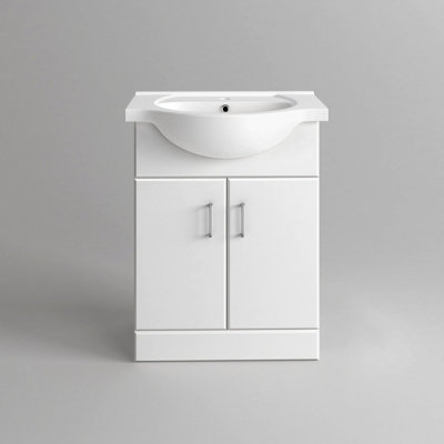 iBathUK QUARTZ 650 BASIN UNIT HIGH GLOSS WHITE