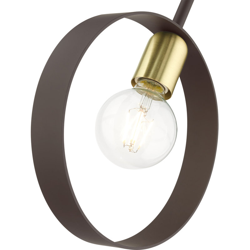 Luminaire suspendu en forme de globe à 1 lumière Maubray, Bronze