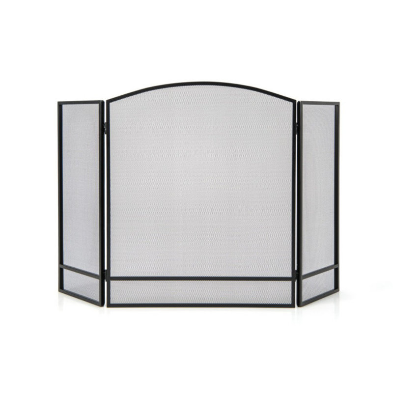 Azusena 3 Panel Iron Fireplace Screen