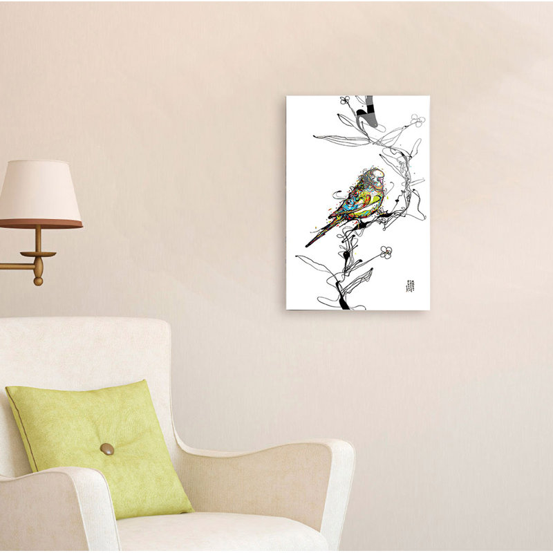 Art mural en acrylique Inked Bird Series 2, 20 po x 14 po