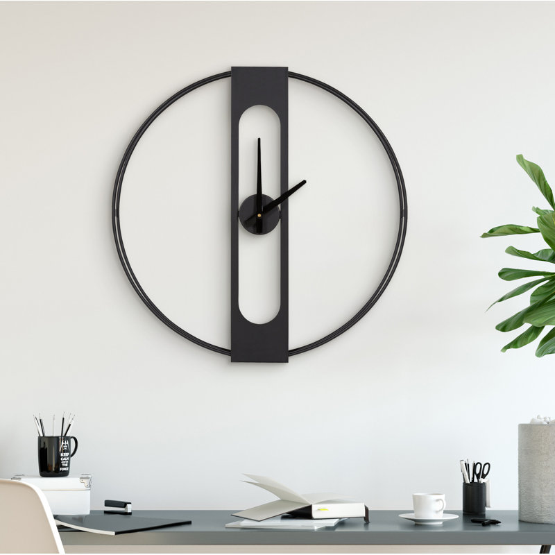 Braylsham Metal Wall Clock, Black