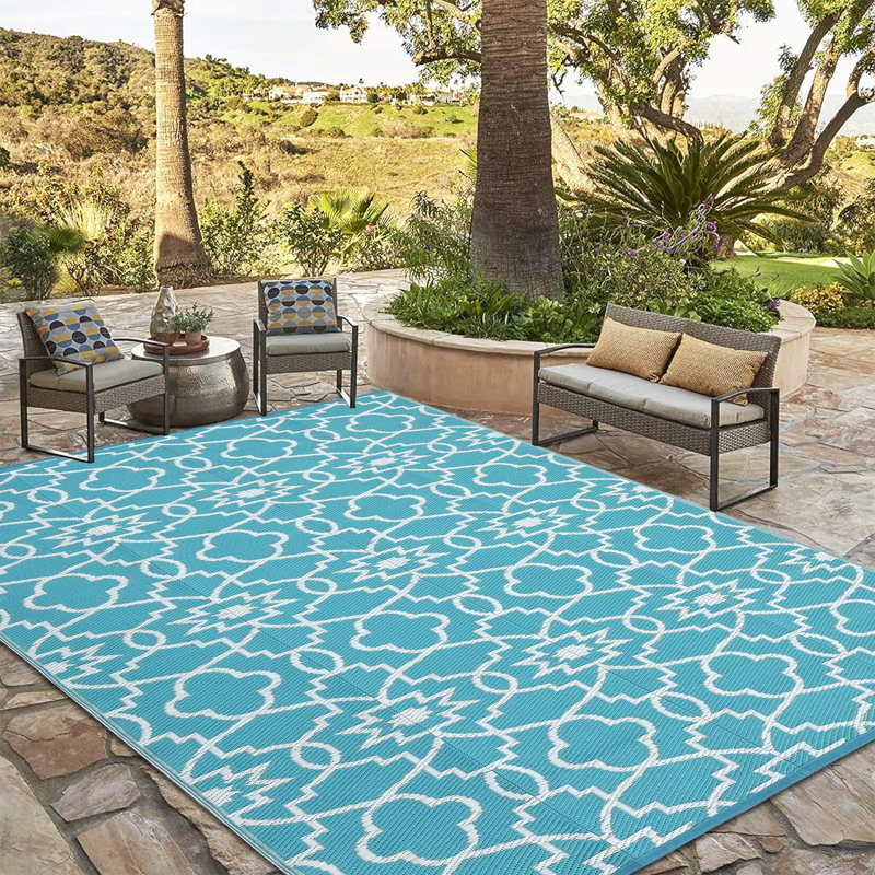 Tapis de camping à motif géométrique Patio Decor, Rectangle 9 pi x 12 pi