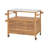 Wexley Modern Farmhouse Acacia Wood Outdoor Bar Cart with Marble-Effect Top, Storage Cabinet & Locking Casters
