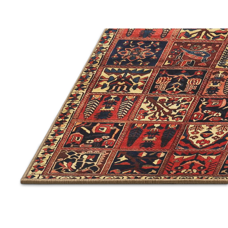 Tapis traditionnel rouge / brun Karbach, Rectangle 4 pi x 6 pi