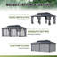Pavillon de jardin à toit rigide 20 po x 12 pi avec double toit, pavillon de jardin extérieur en polycarbonate avec rideaux et filet, abri de patio permanent à cadre en aluminium pour la cour, la terrasse, le bord de la piscine-117276624-117493885