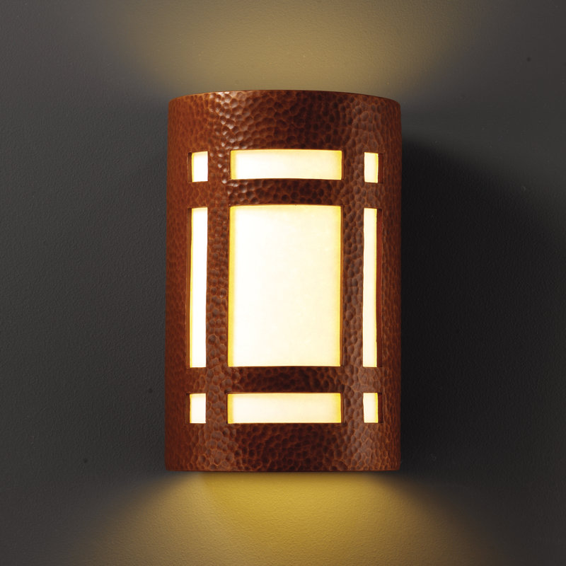 Krimhilde Ceramic Flush Mounted Sconce, Incandescent, 12.5" H x 7.75" W x 4" D
