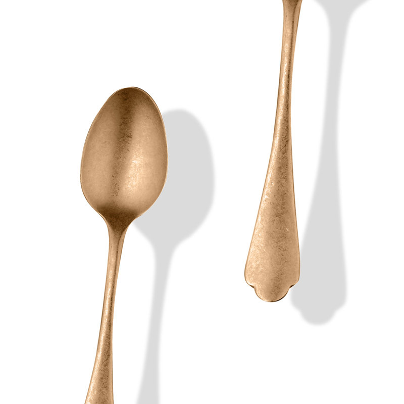Ensemble de service (fourchette et cuillère) MEPRA Dolce Vita, Étain or