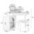 Corner Makeup Vanity Desk With Mirror & LED Lights, Modern Vanity Set With Mirror And Stool, Dressing Table With Large Storage For Small Place, Brightness Adjustable Folding Mirror, White