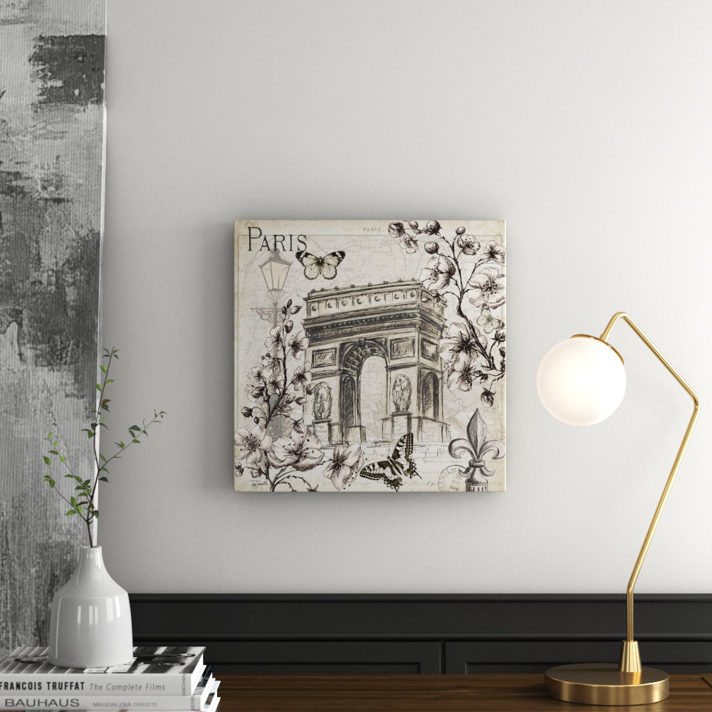 'Paris in the Springtime Arch' by Tre Sorelle Studios Graphic Art Print on Wrapped Canvas