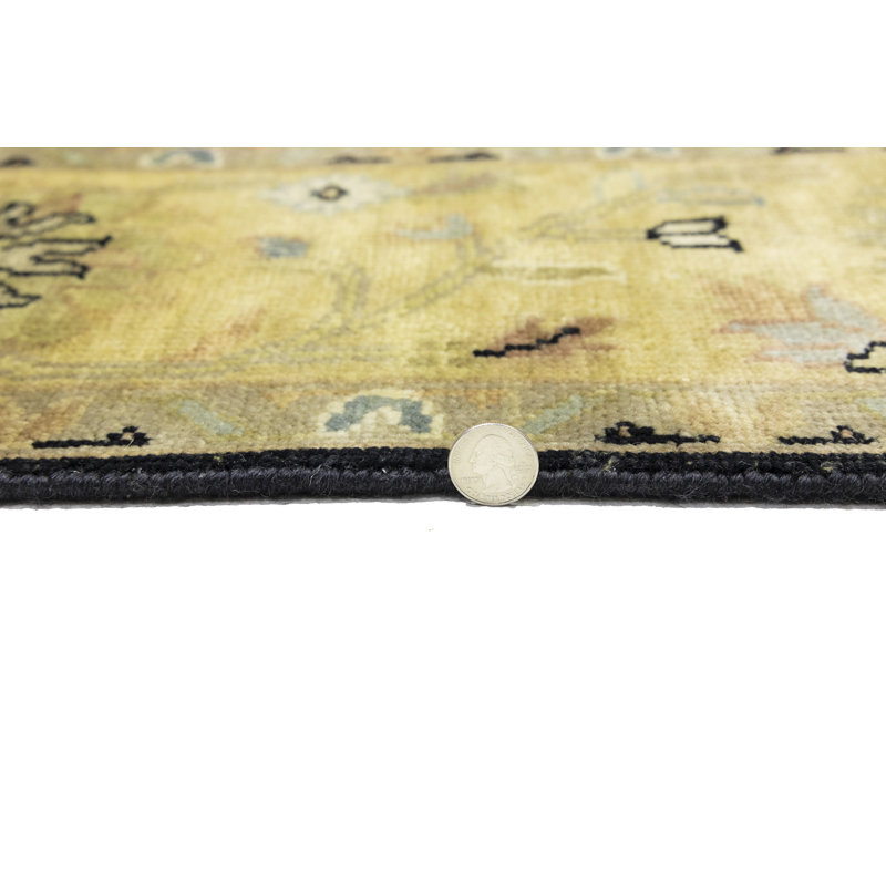 Tapis oriental noir Oushak Chobi, Rectangle 6 pi x 9 pi