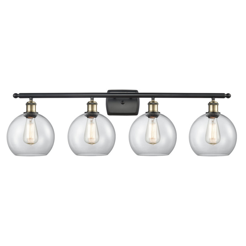 Éclairage de salle de bain à intensité variable 4 lumières Baptista, Transparent, Ampoule DEL 6 watts Vinage