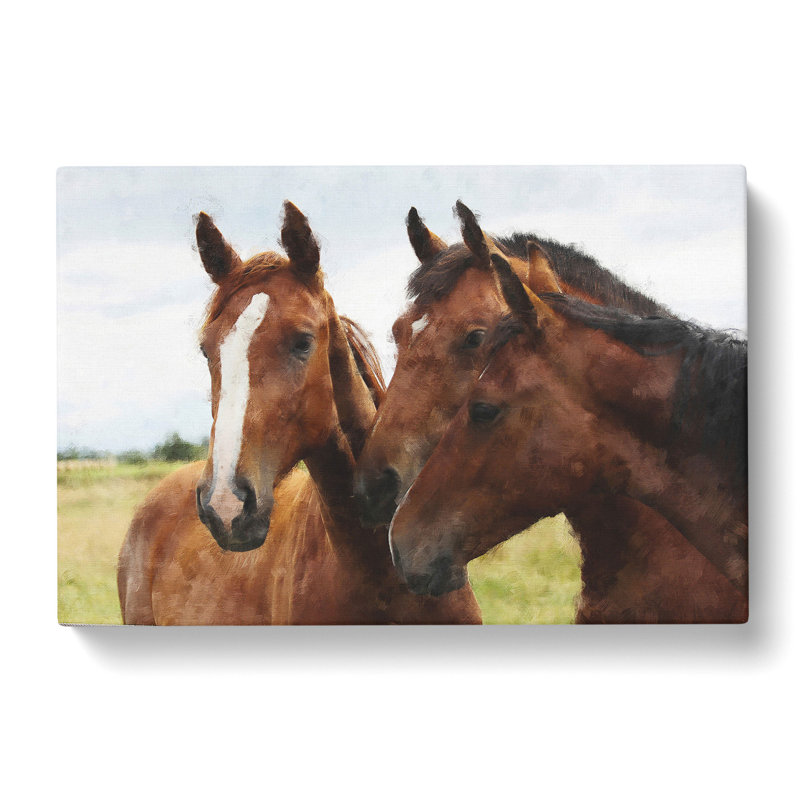 Three Horses - Wrapped Canvas, 35cm H x 50cm W x 3cm D