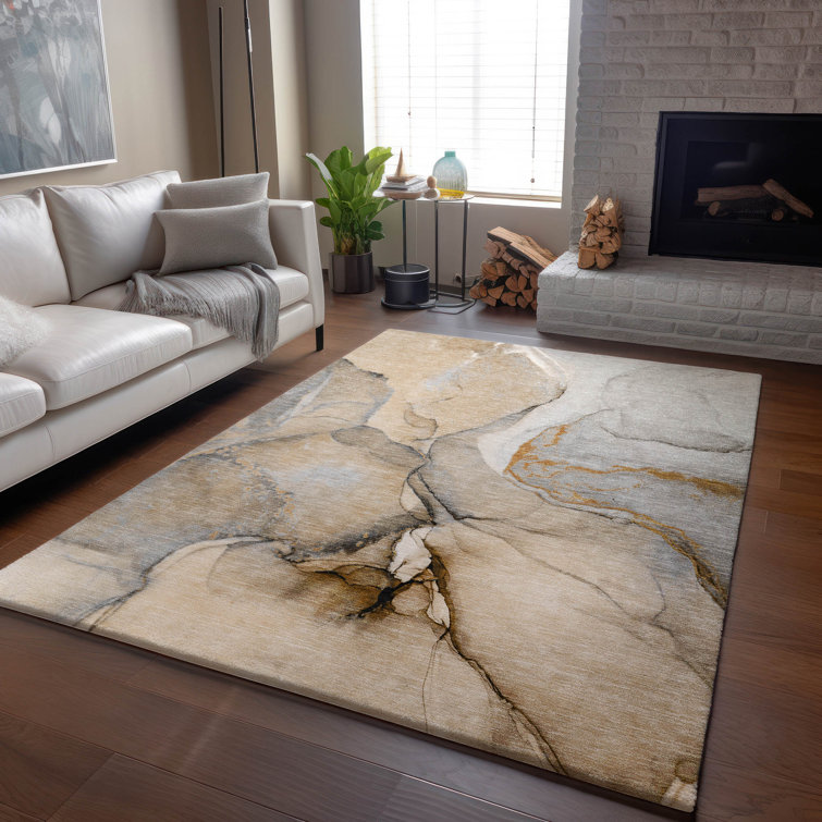 Premium Machine Washable Cerrito AMF506 Beige Rug