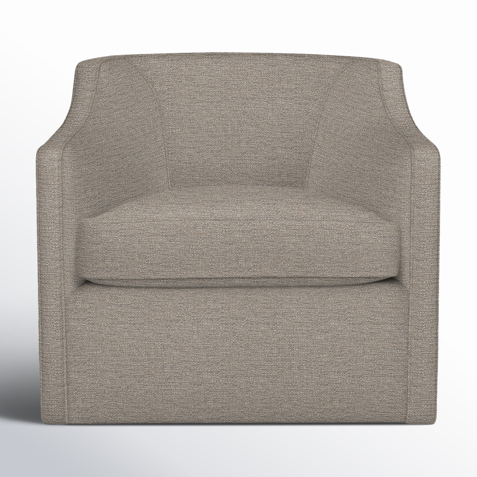 Marietta Upholstered Swivel Armchair, Drusky Linen Sustain® Basketweave