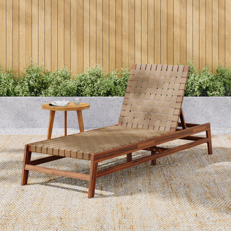 Chaise longue d'extérieur en corde, Brun