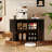 Storage Cabinet, Fluted Sideboard Buffet Cabinet With Tambour Sliding Doors& Adjustable Shelf, Accent Coffee Bar Console Table For Kitchen, Living Room, Entryway-899618317-899618315