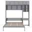 Grand lit escamotable mural avec bureau, armoire supérieure et tablettes de rangement, lit pliable peu encombrant-1450553369-1450553382