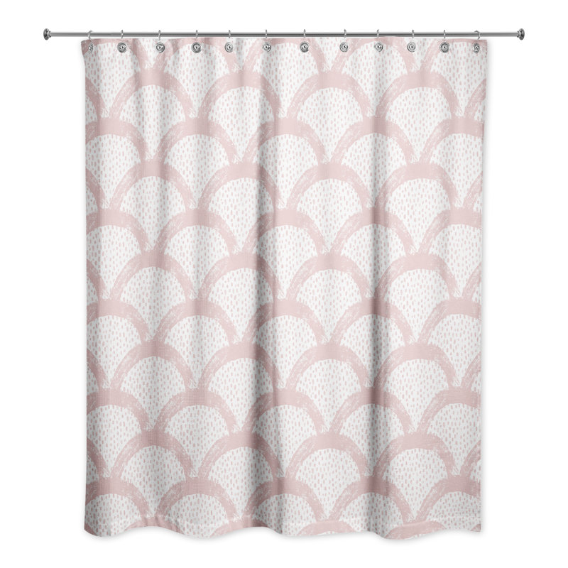 Rideau de douche simple géométrique Federick, Rose