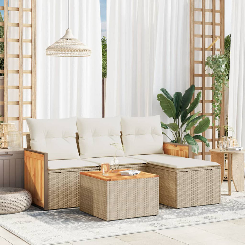 Ensemble de canapé de jardin modulaire en rotin PE 5 pièces Vidaxl