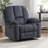 Luxurious Manual Recliner Chair In Silver With Skin-Friendly Fabric And Dual Cup Holders-638510407