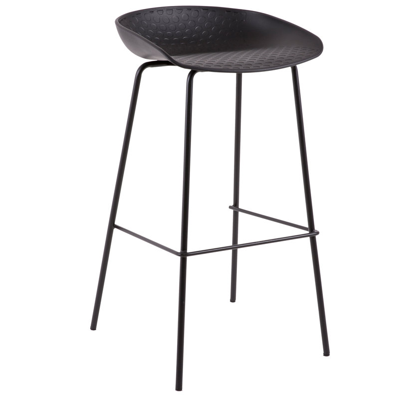 Sepulveda Counter Stool with Metal Frame, Black