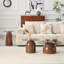 Ensemble de tables basses 3P Nesting - plateau en verre, peu encombrant - noyer