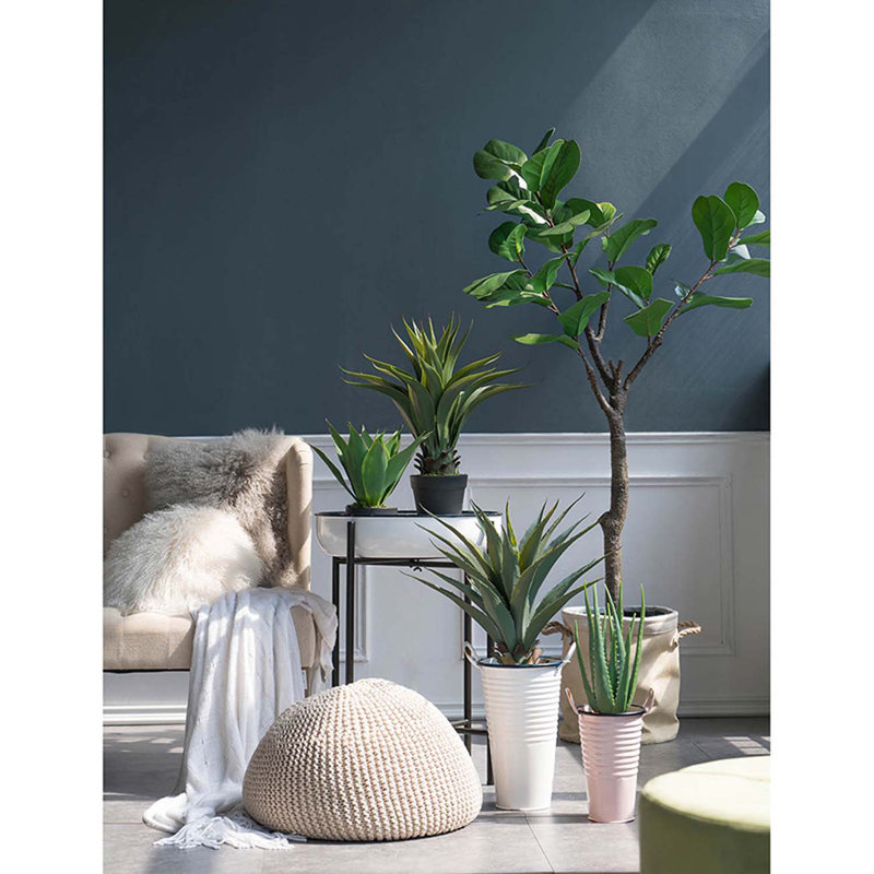 Pot à fleurs 100% fer de Lefkowitz, Rose, H 11,6 po x l 8,7 po x P 8,7 po