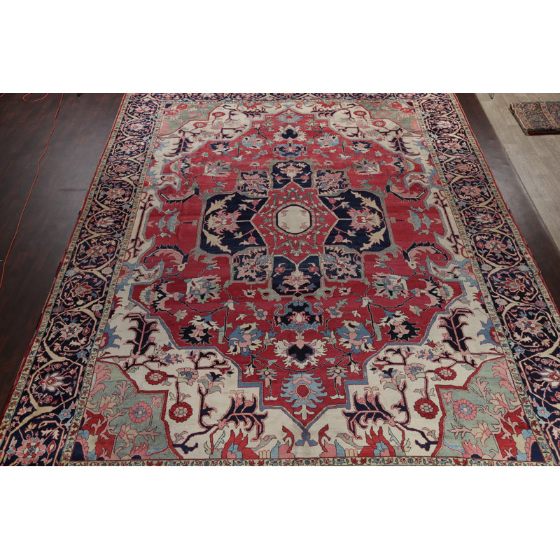 Tapis de zone en laine 9 pi x 18 pi 9 po one-of-kind à la main noué la Ingham