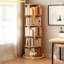 Bibliothèque ronde rotative à 5 niveaux à 360 degrés avec base stable, conception à chicane et rangement facile d'accès pour les petits espaces de bureau