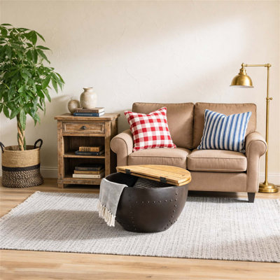 Table basse en bois et fer