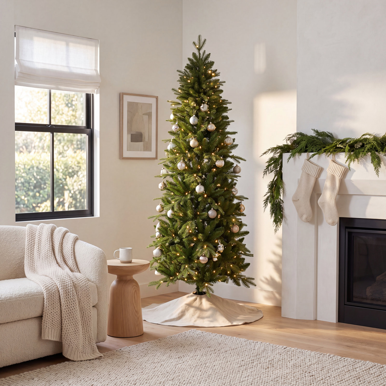 6.6' Pre-Lit Pine Christmas Tree