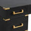 Bureau extra-large de 70 pouces avec garniture métallique, 7 tiroirs, bord d'écriture traditionnel avec chargeur, compartiment caché et ports.