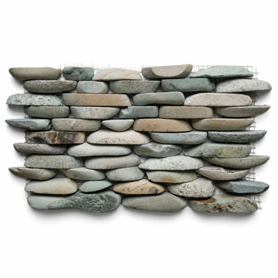 Carreau de mosaïque en pierre naturelle aléatoire Danube pour salle de bain et douche - 12 po x 12 po