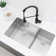 STYLISH 32 inch Low Divider 60/40 Double Bowl Undermount Kitchen Sink