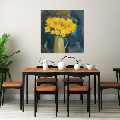 Contemporary Art Contemporary Daffodil Flower Art 1 Piece Wrapped Canvas Wall Art