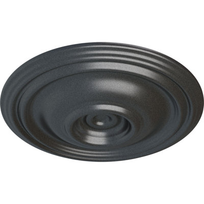 Endurathane Traditional Ceiling Medallion, 14 3/4"OD x 1 3/4"P (Fits Canopies up to 4"), Hand-Painted Pewter Finish