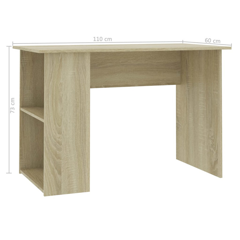 Desk Computer Desk Home Office Desk Workstation Table Engineered Wood, Sonoma oak