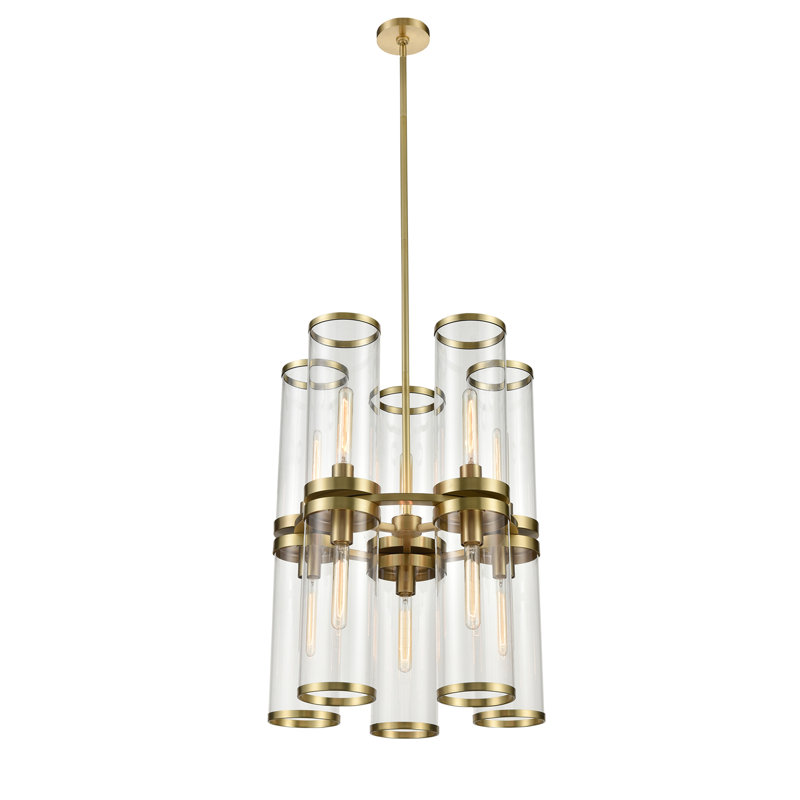 Revolve II 10 - Light Chandelier, Natural Brass