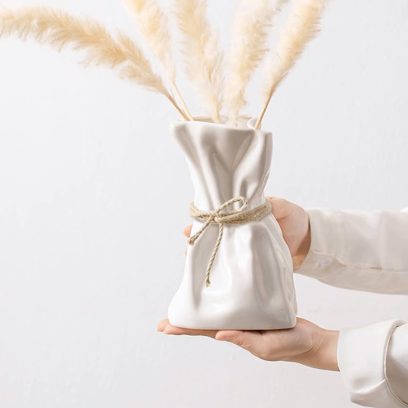 Vase en céramique 7,5 po, Céramique blanche