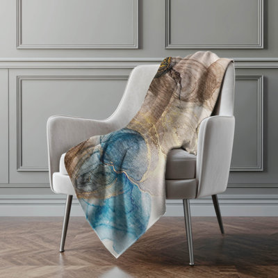 Addison Machine Washable Sherpa Soft Puddle Shapes Throw Blanket