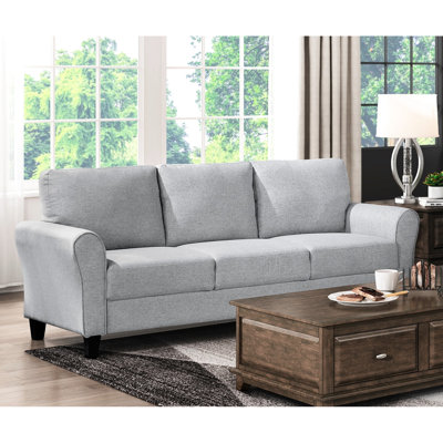 Style Dark Gray Textured With Attached Cushions And Solid Frame Classic Upholstered Plywood Foam Padding