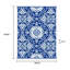 Tapis d'extérieur, médaillon floral bleu et blanc, paille en plastique XL 9 x 12