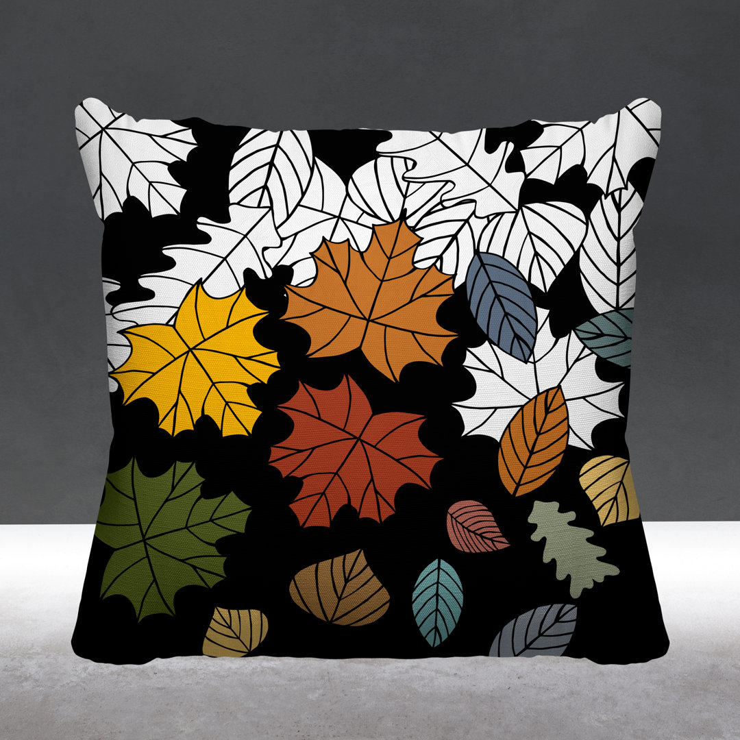 Collin Maple Leaf Autumn/Fall Indoor/Outdoor Throw Pillow ULLI HOME 