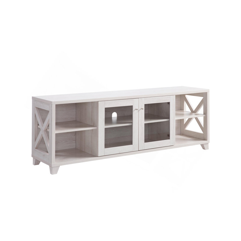 Meuble télé 60 po, meuble télé avec 4 tablettes et armoire centrale transparente 60 po
