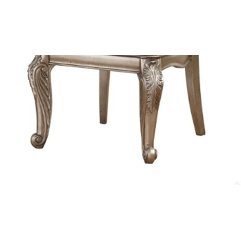 Ensemble de 2 chaises d'appoint en cuir synthétique et finition argent antique