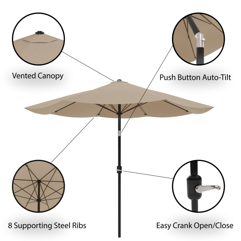 304.8cm Tilt Market Parasol, Sand