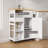 23.6" Rolling Kitchen Cart with Storage Cabinet, Drawer and Open Shelves-1617686794