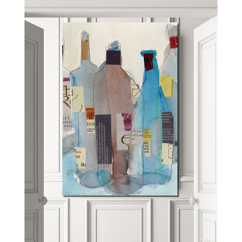 " The Wine Bottles I ", 18" H x 12" W x 1.5" D, Wrapped Canvas