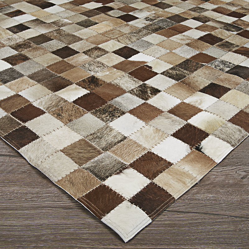 Corsi Brown Naturals Handmade Cowhide Rug, Rectangle 2' x 4'