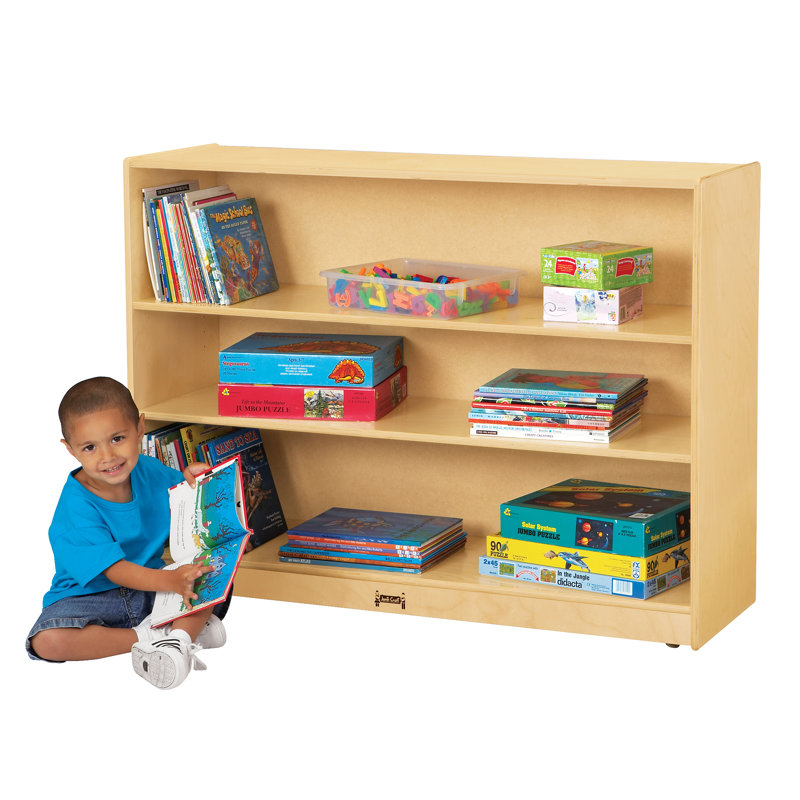 Adjustable Baltic Birch Kids Mobile Bookcase with Shelves